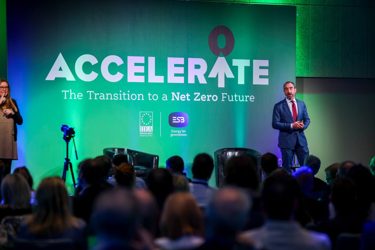 'Electrification of vehicles and heat is our secret weapon.' – @MLiebreich, Chairman and CE of Liebreich Associates, speaking during his keynote at our #AccelerateToNetZero conference with @iiea on the impact electrification will have for a #NetZeroFuture.
 
#ESBNetZeroFuture