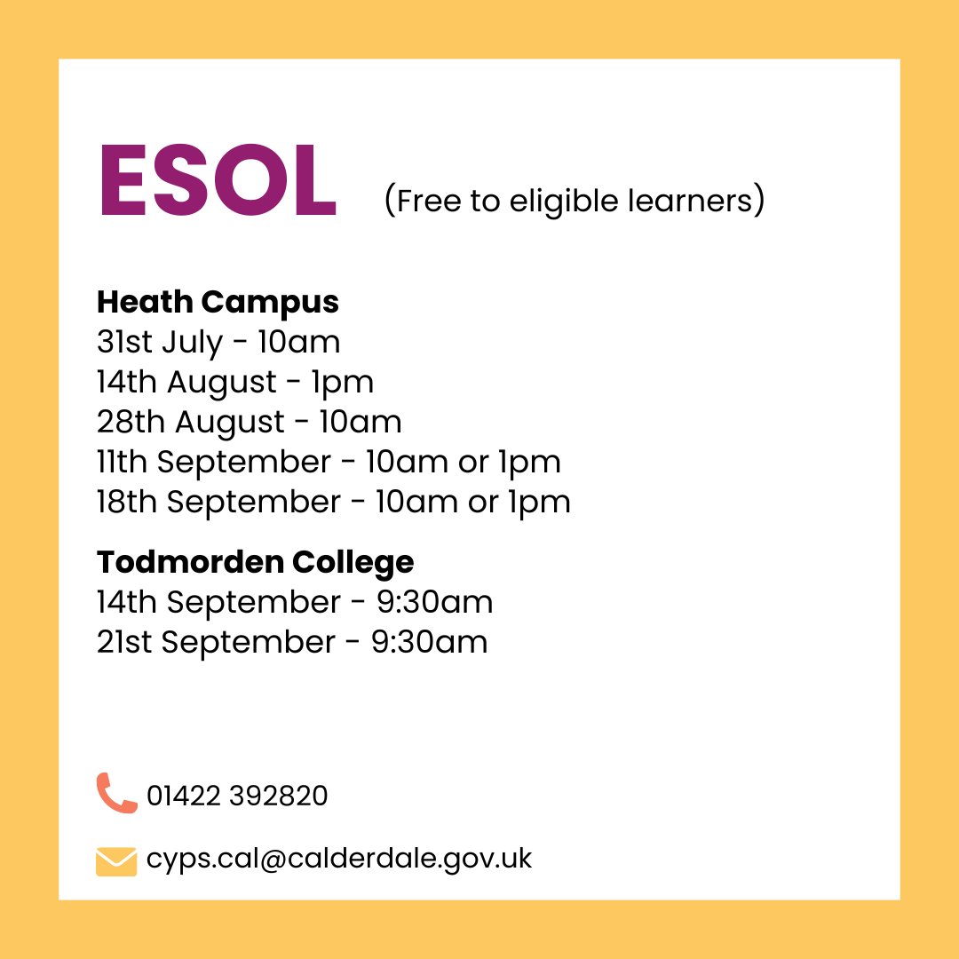 Unlock your potential this September with our Maths, English, and ESOL courses! Get in touch to book your FREE assessment today.