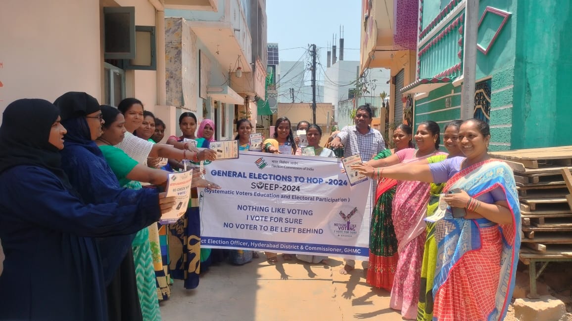 Conducted an SVEEP (Systematic Voters Education and Electoral Participation) activity for a Voter Awareness Program Amberpet assembly segment. Save the date of poll 13th MAY 2024! #ChunavKaParv #DeshKaGarv #ECI #IVote4Sure #Election2024 #ECISVEEP #CEOTelangana @ECISVEEP…