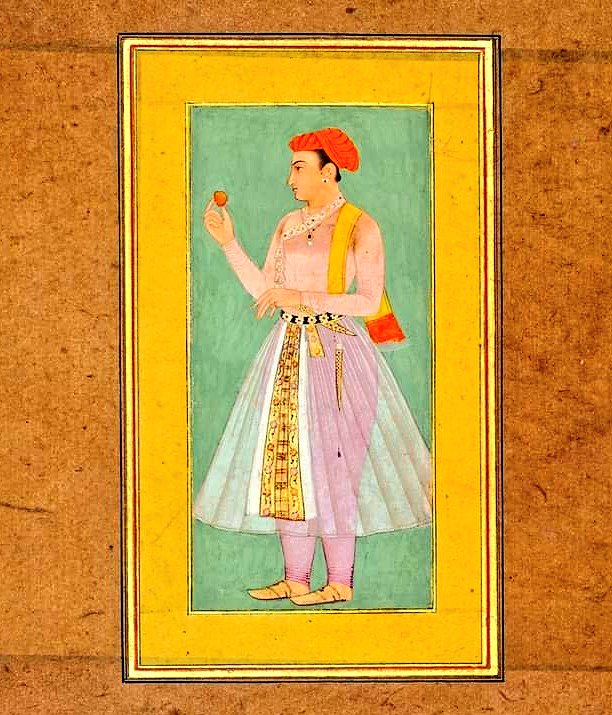 Ever seen Jahangir holding a Mango ?? 🥭 Usually Jahangir have been portrayed holding a wine cup but Here is a RARE image of Prince Jahangir holding a mango, created in c.1760. Image:- @SoaneMuseum