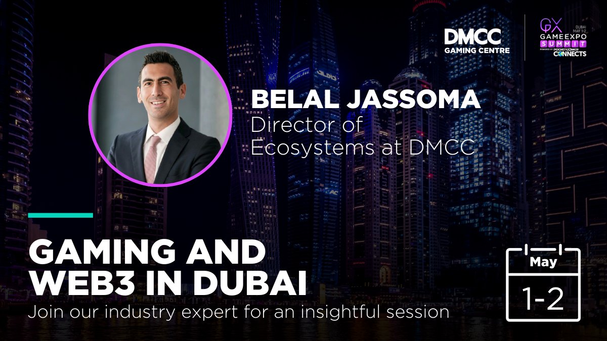 We're excited to announce that Belal Jassoma, #DMCC's Director of Ecosystems, will be speaking at the #GameExpoSummit in Dubai on 1-2 May. Get ready for some exclusive insights! Belal will talk about why Dubai is a hotspot for gaming and how the MENA region is shaping the future…