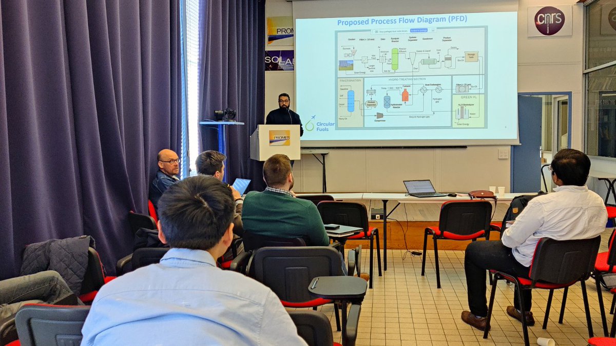 On 22/4 and 23/4, Circular Fuels partners gathered in Odeillo! 🇫🇷 It was a great opportunity to discuss the development of the project and explore the facilities of @PROMES_CNRS! Yet, we also shared some of the challenges that appeared in the process! #RenewableEnergy #Bioenergy