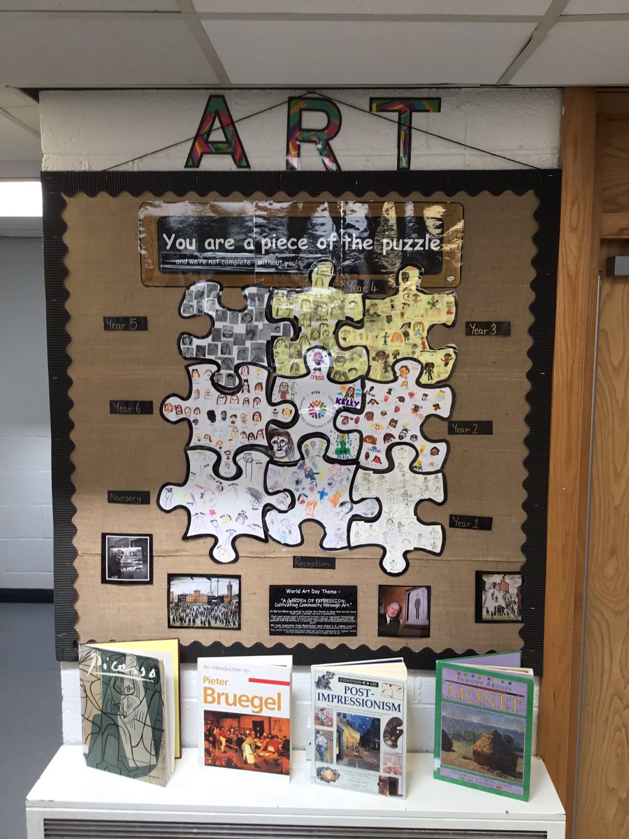 To celebrate #WorldArtDay, each class and our PTFA used a different media to represent themselves, taking inspiration from Artist, @lowryartist. Together we have created this collaborative art display which represents how much we value our school community. 🏫👬👫👭