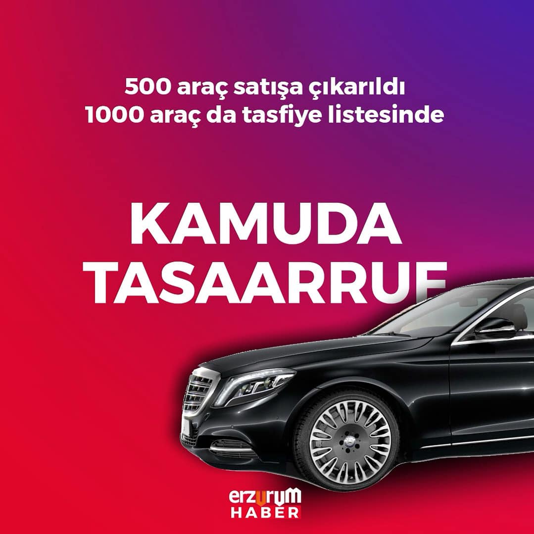 Düğmeye basıldı: Kamuda tasarruf dönemi başlıyor...
Kamuda uygulanacak tasarruf tedbirlerine önce makam araçlarından başlanıyor. İlk etapta 500 araç satışa çıkarılırken ikinci aşamada ise bin taşıtlık bir tasfiye listesi hazırlandı.

#erzurumportalihaber