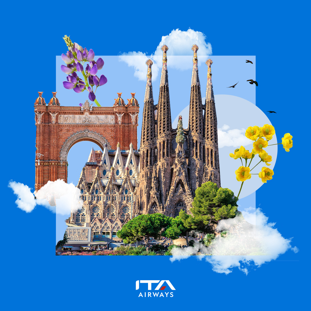 Il fascino imponente della Sagrada Familia, i colori di Park Güell, il mare della Barceloneta 🌴😍 Servono altri motivi per volare a Barcellona? 👉 bit.ly/4aZtC9i #ITAAirways