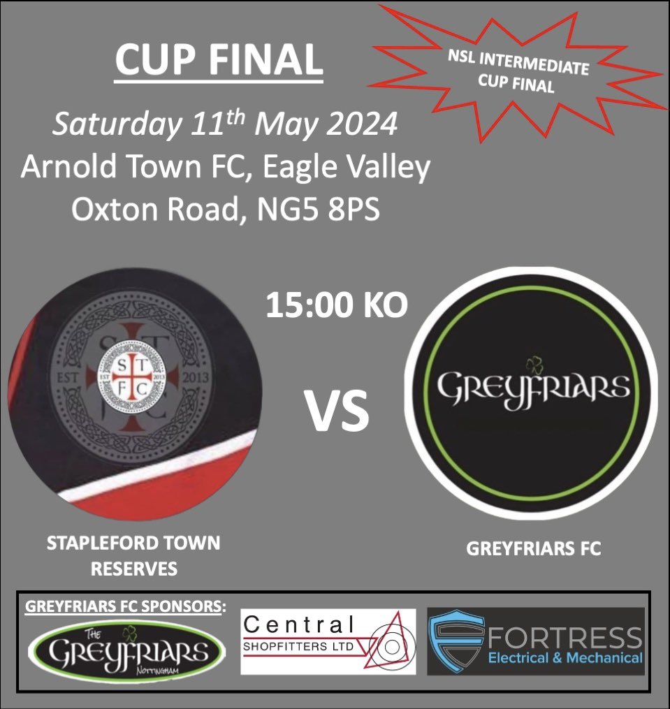 Our final fixture of the year has been announced by the NSL - and it is our Cup Final! Please see the details on the posted below. All support is welcome! We will be having drinks after at the Greyfriars Social Club. UTF 💚