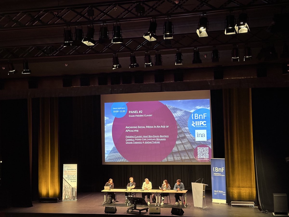 Parallel #iipcWAC24 discussions continue at @laBnF today, starting off with packed sessions on communities and tools as well as a panel on archiving social media.

@DLwebBnF |@ina_audiovisuel | @inadlweb | #webarchiving