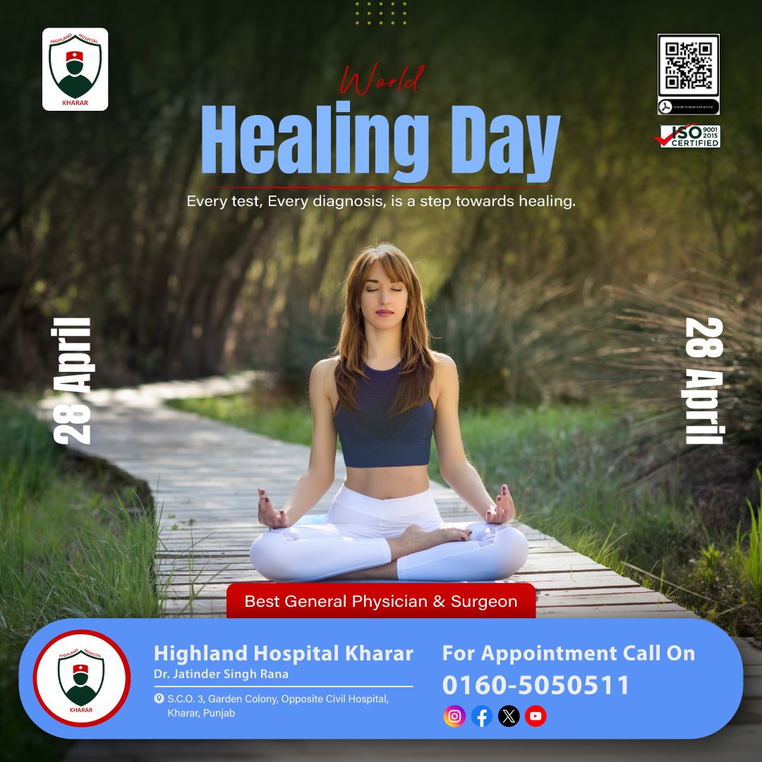 On this #WorldHealingDay, let's celebrate the power of #healthcare and the role it plays in our lives. We're committed to providing compassionate #care that promotes healing. Join us in spreading #health and happiness!
.
#Kharar #Mohali #DrJatinderSingh #Besthospital #Healing