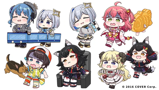 【おしらせ】この度、「#ホロぐら 5周年記念フェア」グッズのデフォルメイラストを担当させていただきました4月27日～5月26日まで全国のアニメイトで販売されますたくさんグッズが出るので、ぜひぜひチェックしてください 
