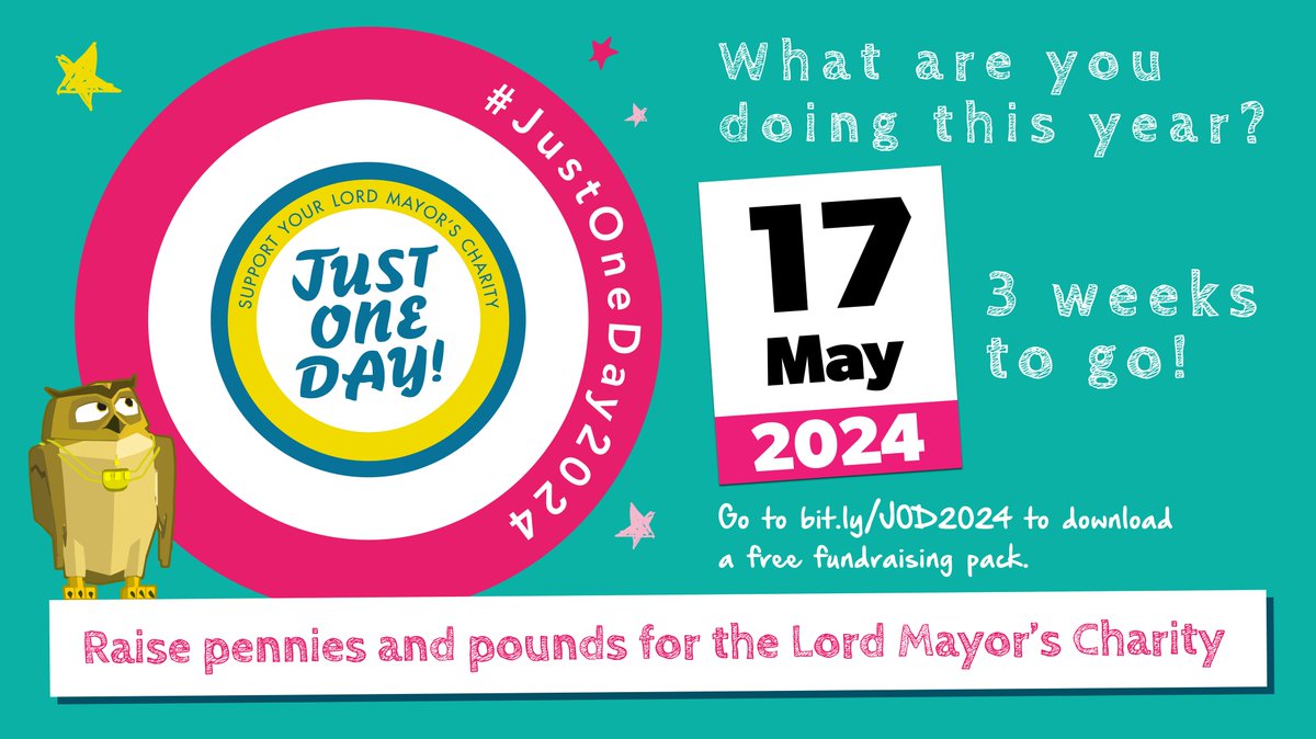 What are you doing for this year’s ‘Just One Day’? There are only three weeks to go! 📅 If you’d like to support the Lord Mayor’s Charity, why not get involved? Download your free fundraising pack here: orlo.uk/HKwSg #JustOneDay2024