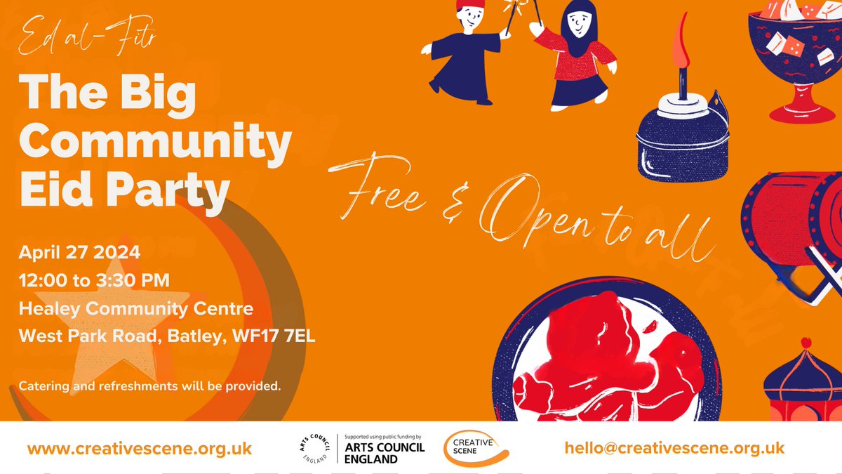Our Big Community Eid Party takes place tomorrow at Healey Community Centre - FREE family fun. Hope you can join us. Find out more - bit.ly/3uE7vEW #Eid #community #batley #dewsbury #JoinUs
