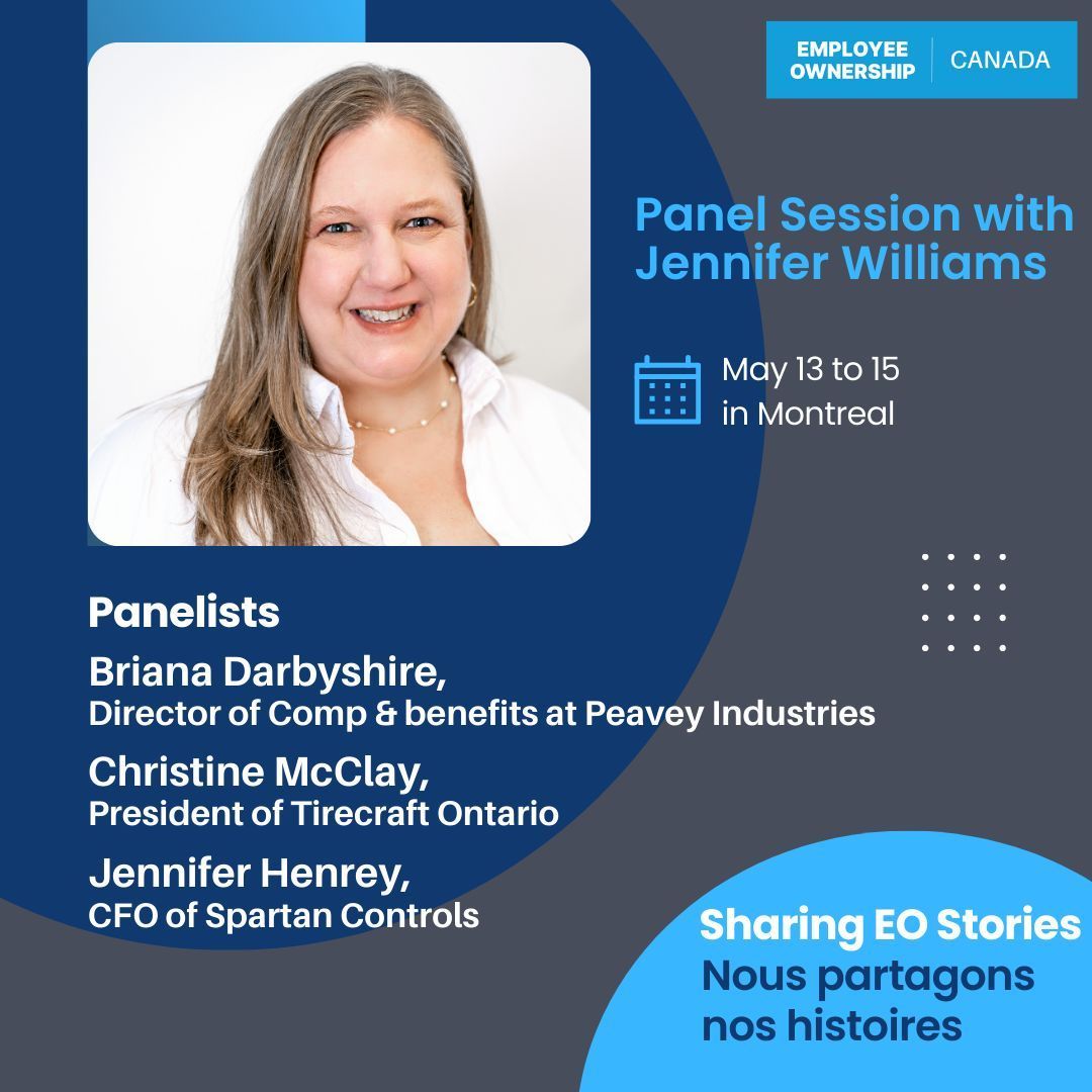 📣Join us at the 2024 Canadian Employee Ownership Conference and enjoy the panel discussion on Employee Ownership Stories with Jennifer Henrey, Briana Darbyshire and Christine McLay. Register today at buff.ly/4aiEL3W

#EOCanada #CanEOConference