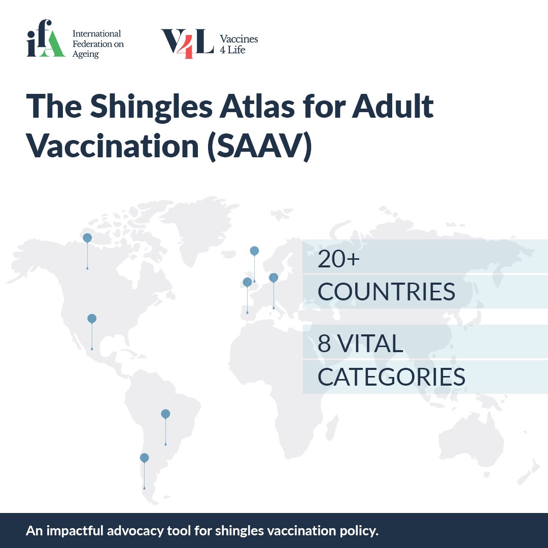 The Shingles Atlas for Adult Vaccination (SAAV) is an impactful advocacy tool that has been developed by the IFA to help shape and influence #shinglesvaccination policy globally. Click here to know more ➡️ ow.ly/uaMc50Rjbr8. #WorldImmunizationWeek