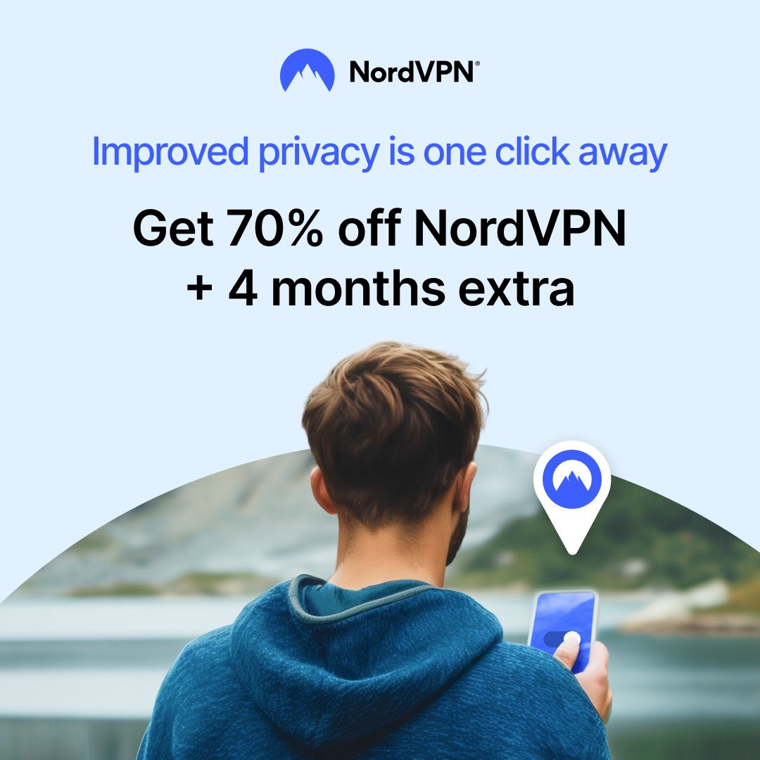You’re one step away from a more private browsing. Save 70% on NordVPN and get four extra months. Grab a discount now: nordvpn.com/offer/social/?…