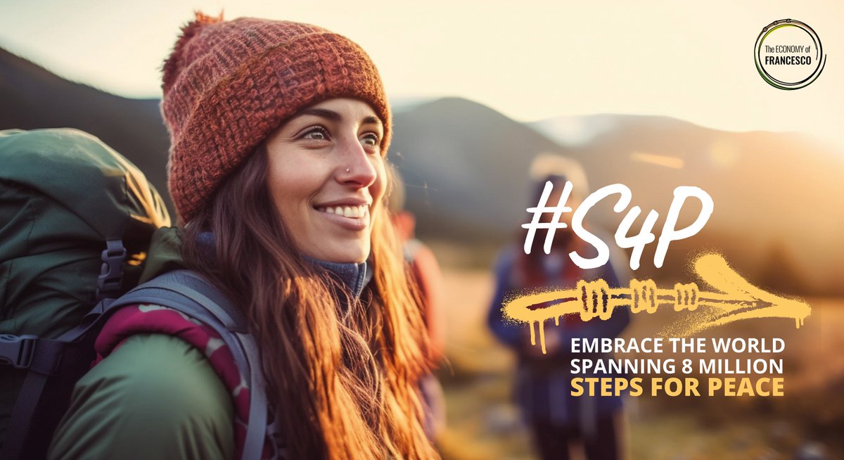 👣 𝙎𝙩𝙚𝙥𝙨 𝙁𝙤𝙧 𝙋𝙚𝙖𝙘𝙚: Join the global step challenge for peace! 🕊️ by @Francescoecon 🌍 🥾 Learn more about #S4P and participate at francescoeconomy.org/steps-for-peac… #EconomyOfFrancesco #GlobalChallenge #GlobalMission #FrancescoEconomy #EoF