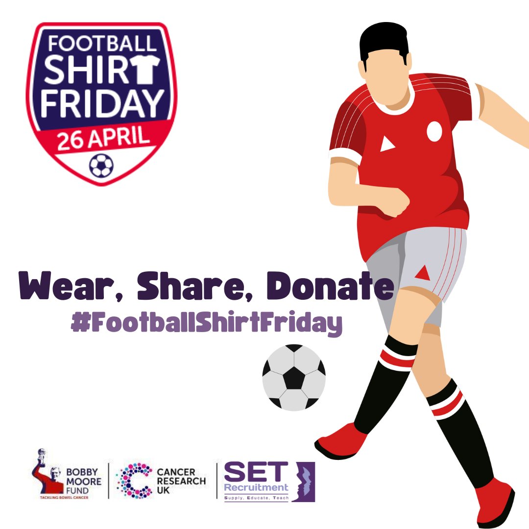 We're backing #FootballShirtFriday in support of @BobbyMooreFund! Wear your beloved football shirt all day, share your picture, and donate to support the battle against cancer! Don't forget to donate 👉 loom.ly/iIpGdB0