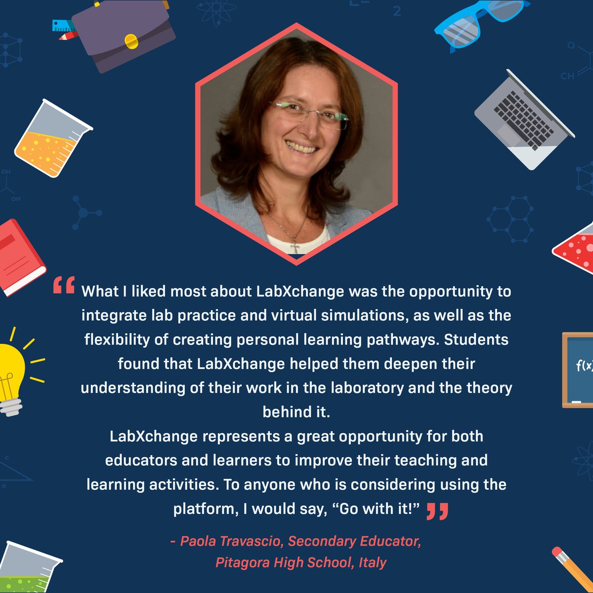 Join us in celebrating the remarkable insights shared by Paola Travascio, an educator from Pitagora High School in Italy. Paola's feedback is not only inspiring but also a testament to the transformative impact LabXchange has on teaching and learning. #FeedbackFriday #STEM