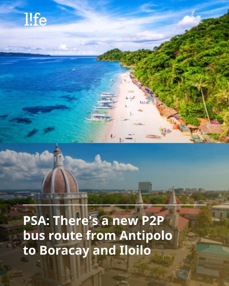 JUST IN TIME FOR SUMMER 🚍 RRCG Transport has launched its point-to-point (P2P) bus route from Robinsons Antipolo to Boracay and Iloilo. READ: tinyurl.com/3bjsabrc
