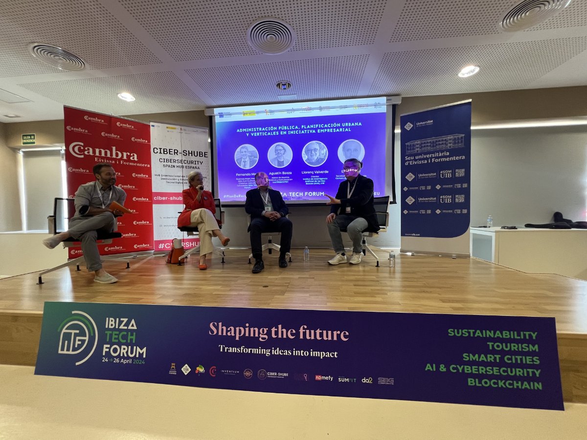 'Public Administration, Urban Planning, and Verticals in Entrepreneurial Initiative,' by Javier Marin with @Agustin_Baeza Public Affairs and Communication Advisor at Los100deCOTEC, and Dolores Tur from Chamber of Commerce of Ibiza and Formentera. #IbizaTechForum