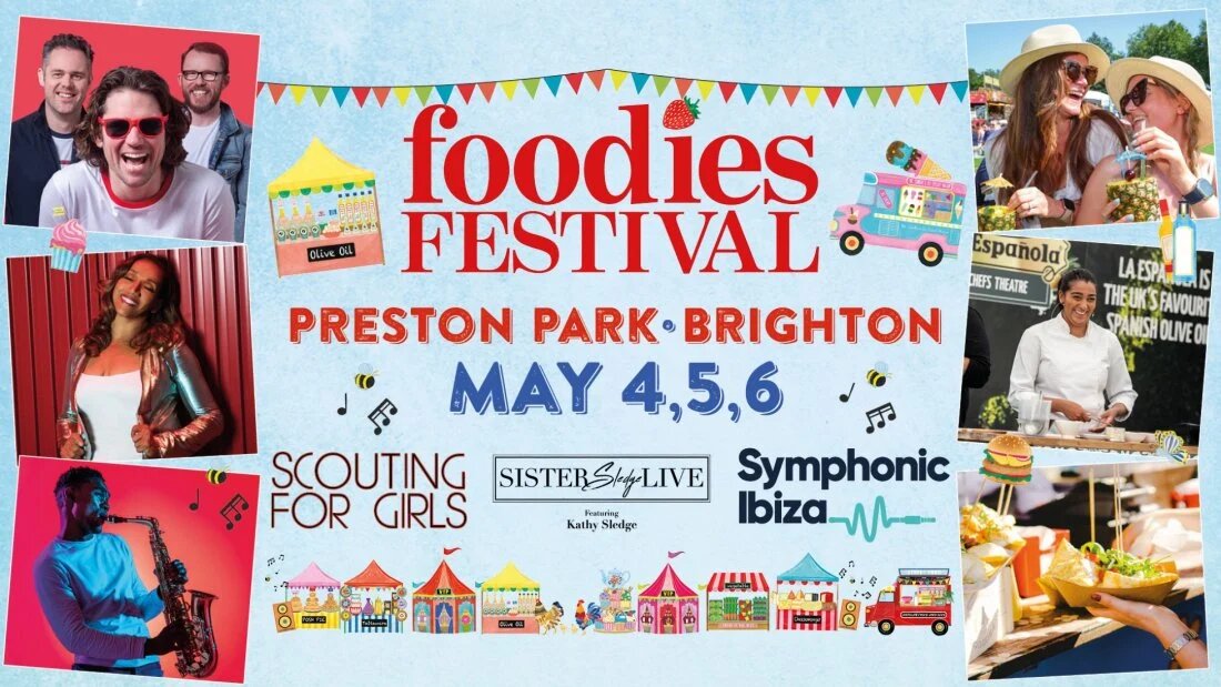 The #Brighton Foodies Festival 2024 arrives over the May Day #BankHoliday weekend and it’s the biggest celebration yet of top chefs, tasty food, delicious drinks and live music with Symphonic Ibiza, Sister Sledge and Scouting For Girls 🎤🍽🤩 Tickets: foodiesfestival.com/events/brighto…