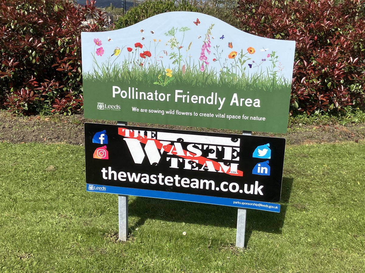 2/2 Come on Leeds City Council - stop mowing or remove the ‘pollinator friendly area’  advertising signs. 4th time mowed this year … and it’s not even the end of April #nature #polinators #naturecrisis #nomowsummer #Leeds #Otley @LeedsCC_News @OtleyCouncil @WildaboutOtley