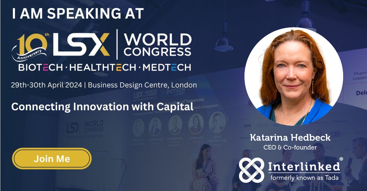 LSX  is around the corner. Join our CEO Katarina Hedbeck as she moderates the discussion on ''Developing Your Clinical Trial Strategy – Meeting Compliance,' on April 30th, 2024 at Business Design Centre, London.

Don't miss this opportunity. Stay tuned!