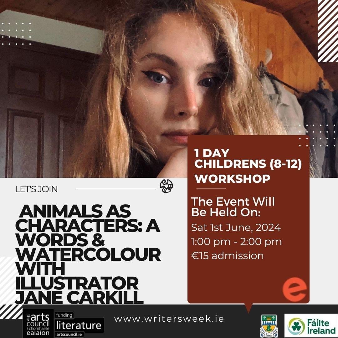 ✨ Join 'Animals as Characters,' a words & watercolour workshop for kids (8-12) at Listowel Writers' Week on June 1st, 1pm-2pm. Admission €15. Don't miss out! #ArtsCouncilSupported #kerrycountycouncil #failteireland 

writersweek.ie/workshops/