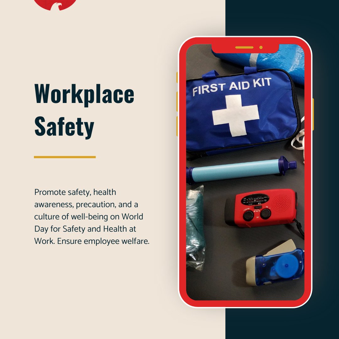 May this World Day for Safety & Health at Work be a reminder of the importance of workplace safety protocols, ensuring a secure & nurturing environment for all.

#WorldDayforSafetyandHealthatWork #WorkplaceSafety #EmployeeWellBeing #SecureEnvironment #SafetyAwareness