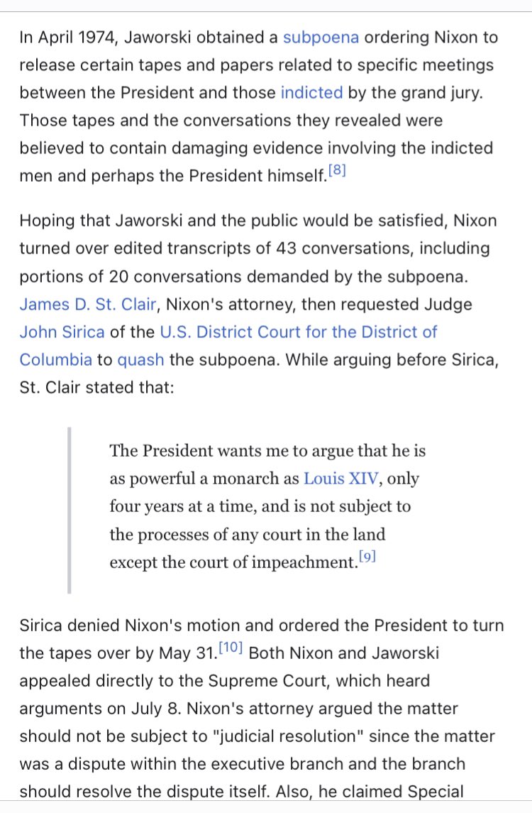 #Trump skeleton lawyers trying #SCOTUS in the Absolute Immunity case will most likely fail within a 1.5 month period seen in history United States v. Nixon #AmyConeyBarrett this is your chance to really truly rise to the occasion for History 📖 en.wikipedia.org/wiki/United_St…