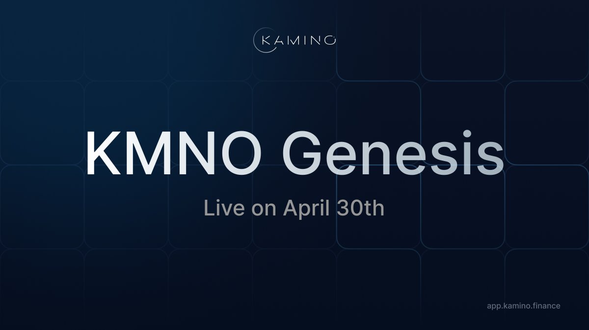 $KMNO is coming on April 30th The $KMNO Genesis is a key step in the growth of Kamino In this post, we will detail the $KMNO tokenomics and utility
