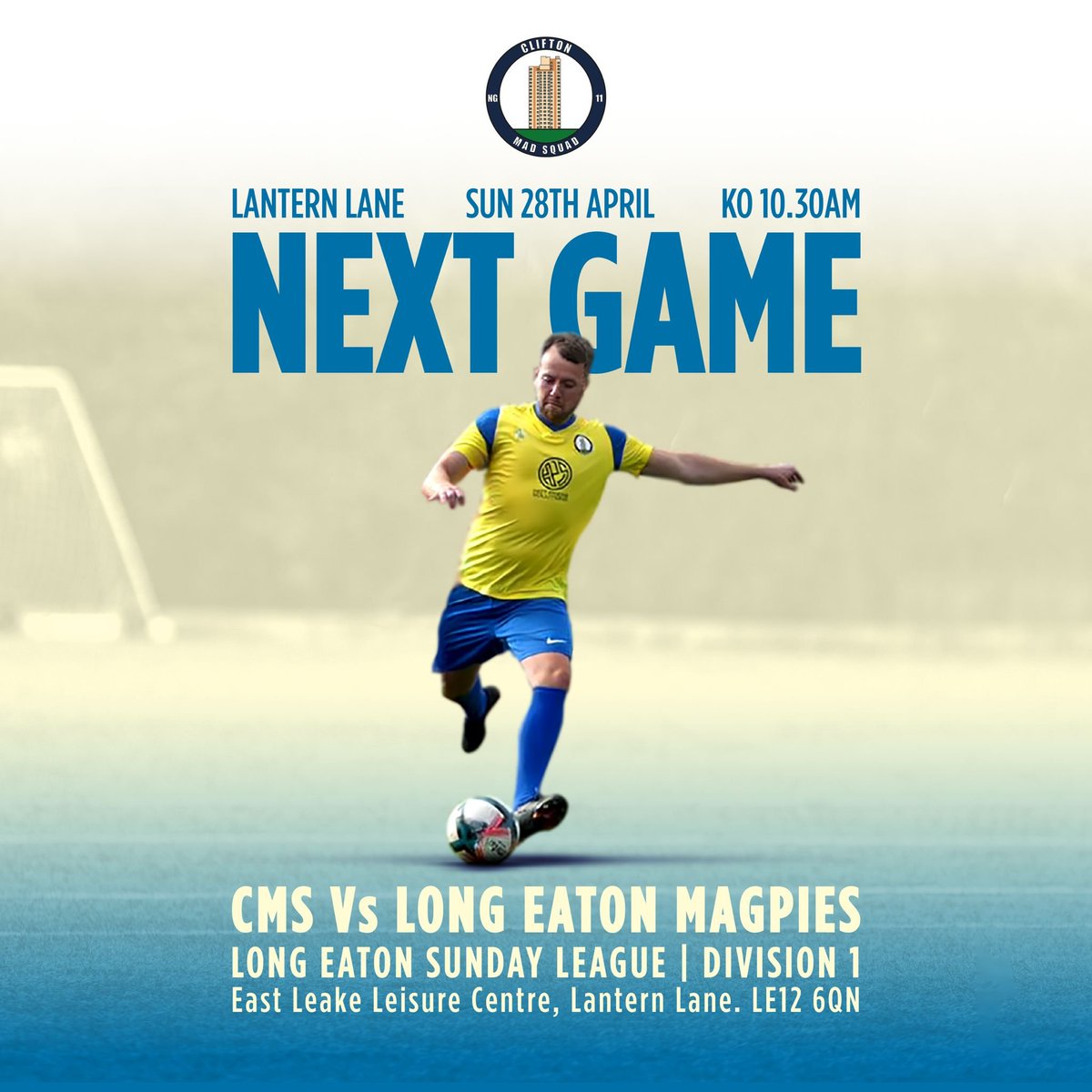 CMSFootballClub's tweet photo. FINAL GAME OF THE SEASON 

CMS VS @MagpiesLE 

10:30
EAST LEAKE

We look to finish the season with 100% win record, see you there!!

#YELLOWS https://t.co/jJeq4nKACB