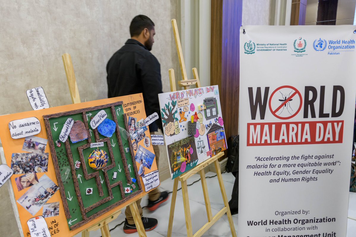 A prize distribution ceremony was organised to acknowledge & appreciate winners of poster competition on #WorldMalariaDay2024 held at @FJWU_official & Fazaia Medical college, 🇵🇰to engage,raise awareness in students & further amplify preventive measures on Malaria in their circles