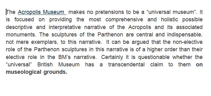 @k_bezier @spectator Kenneth Clark also wrote: 'I am, quite irrationally, in favour of returning the Elgin marbles to #Greece, not to be put back on the #Parthenon, but to be installed in a beautiful building on the far side of the #Acropolis.' But you are wrong about @wmarybeard, #respect