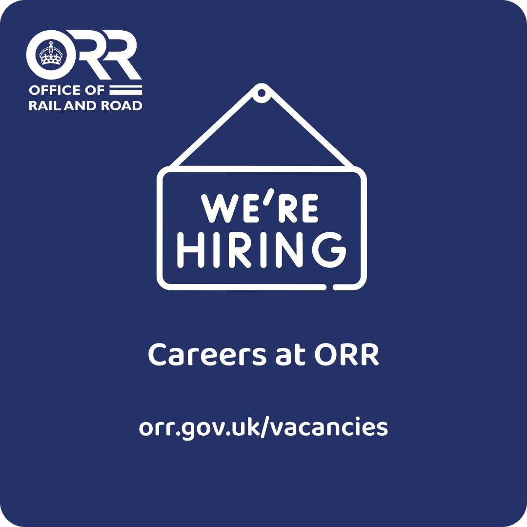Interested in a career at ORR? We currently have exciting job opportunities in specialisms including: 🔹 Regulatory analysis and economics 🔹 Rail safety 🔹 Corporate finance 🔹 Environmental policy If you want to make a difference, apply at: orr.gov.uk/vacancies