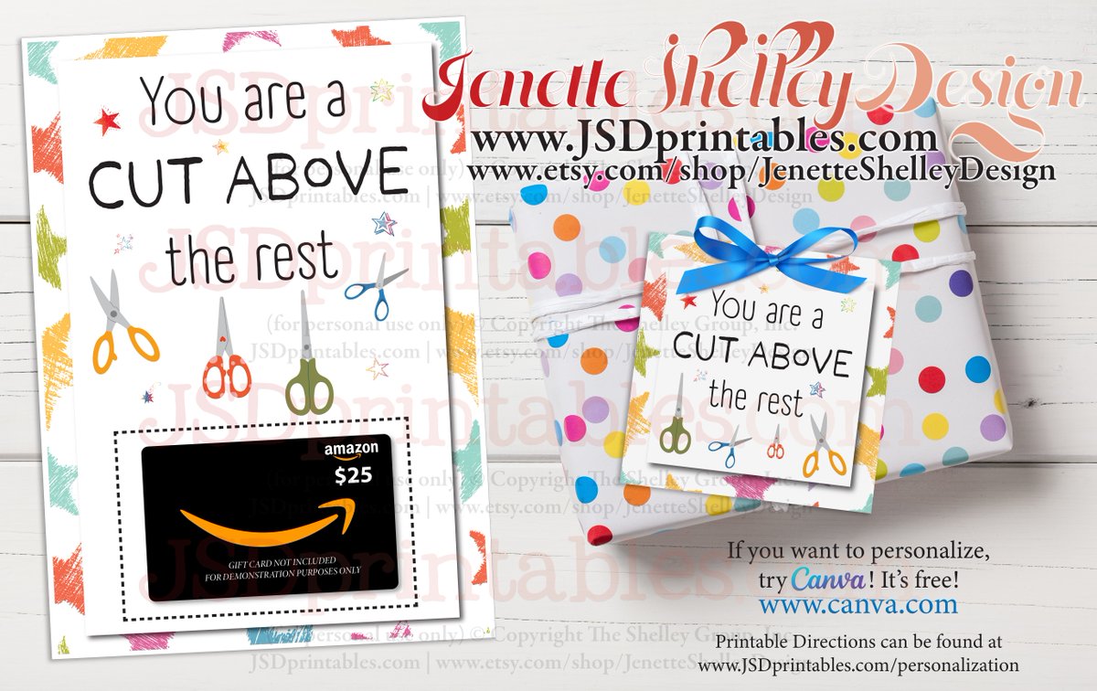 jsdprintables.com/shop/cut-above… Cut Above the Rest *Printable Gift Card Holder and Gift Tags*@jsdprintables #teachergifts #teacherlife #gifts #giftsforteacher #loveateacher #hairdresser #hairdressergifts #scissors #giftcardholders