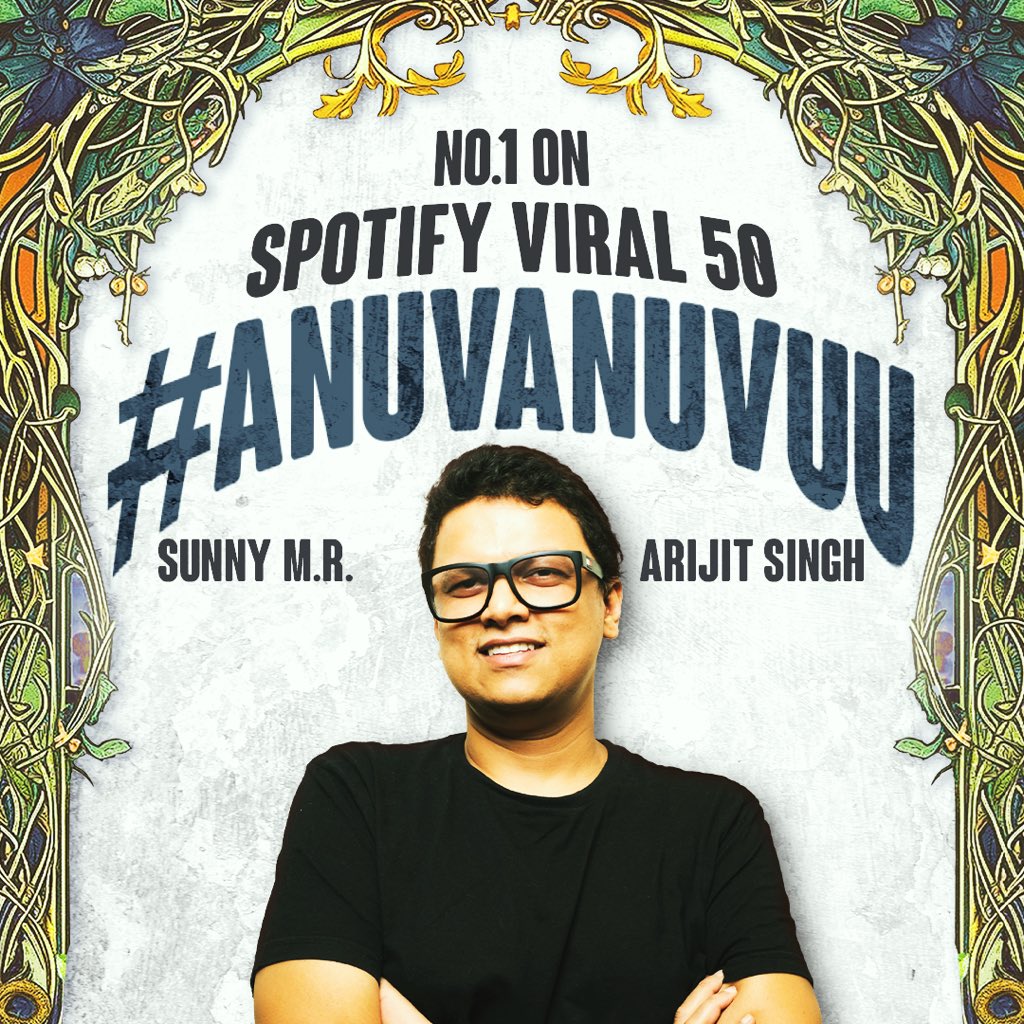 Spotify Viral 50 who? Anuvanuvuu is all we hear! @SunnyMROfficial and @arijitsingh's got a monster hit on their hands with no.1 place on the chart. #tmtm #tmtalentmanagement #tmexclusive #sunnymr #sunnymrmusic #arijitsingh #arijitsinghmusic #spotifyviral50 #ombheembush