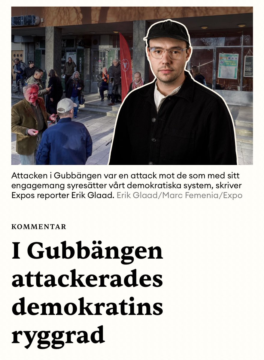 Arbetet med att stoppa fascistiska krafters framväxt kan inte lämnas till journalister, debattörer och aktivister som arrangerar föreläsningskvällar med risk för egen säkerhet. Myndighetssverige måste ta hotet från extremhögern på allvar expo.se/kommentar/i-gu…