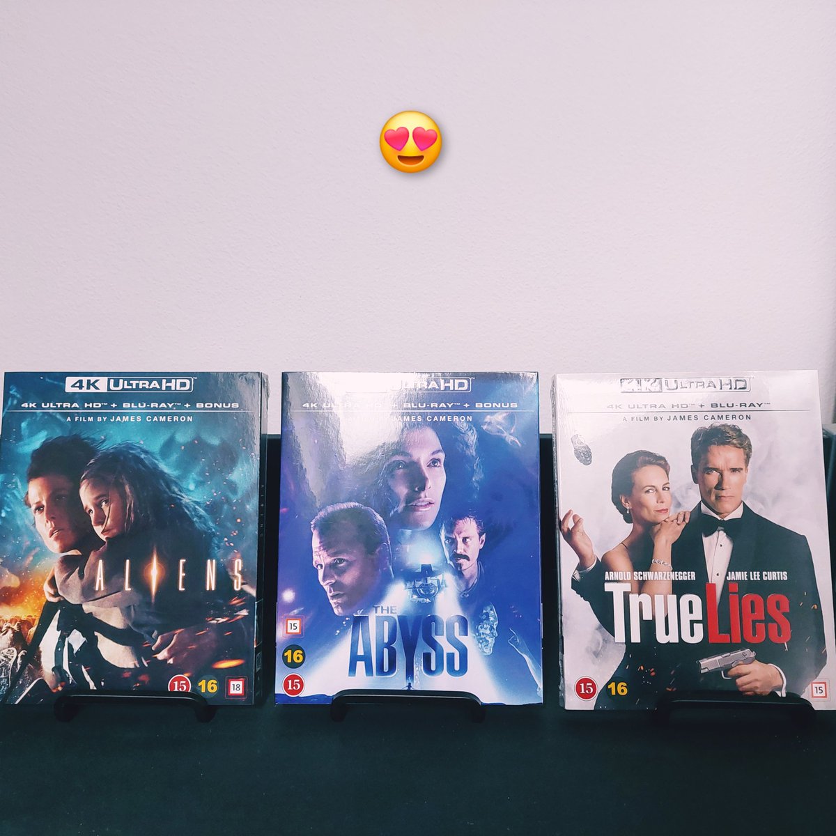This is my weekend settled with these highly anticipated  James Cameron 4k releases of #Aliens, #TrueLies and #TheAbyss! #SupportPhysicalMedia 💿