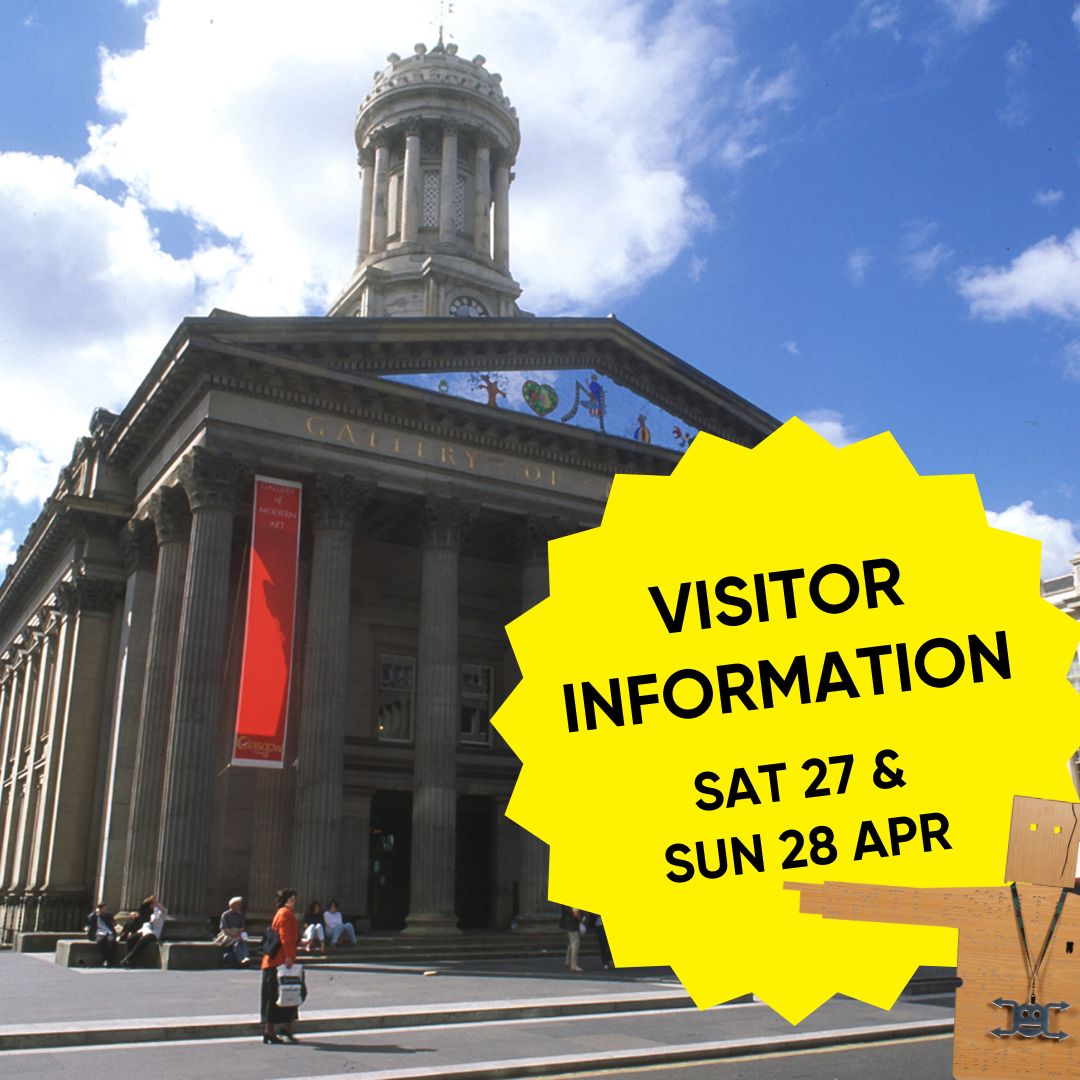 Visiting us this weekend? Maybe to see our Beagles & Ramsay show on its final days? 📌Our usual main doors will be closed to allow scaffolding at the front of GoMA to be removed. An alternative side door will be open instead. It will be clearly sign-posted, with ramp access.