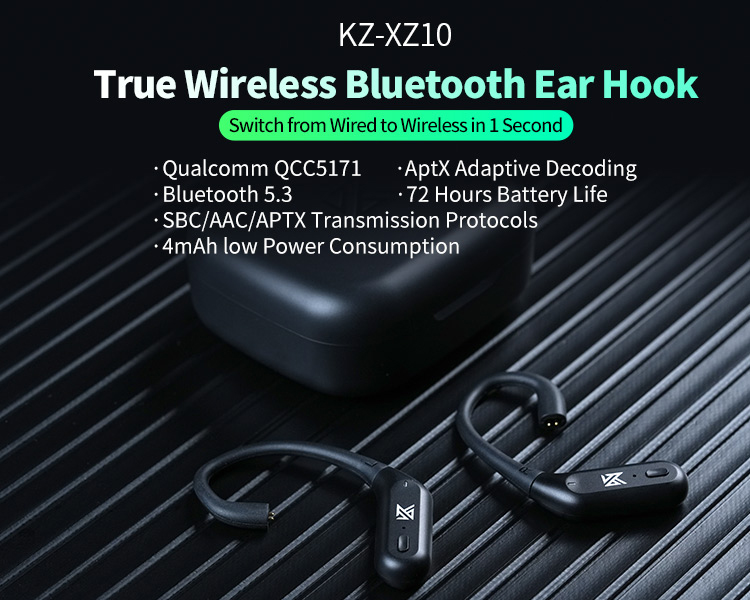 🏆「KZ-XZ10」🎧 kztws.com/products/kz-xz… 🎈🥇トゥルーワイヤレスBluetoothイヤーフック ワイヤレスへの切り替えが1秒で可能🚀 ·Qualcomm QCC5171 ·AptXアダプティブデコーディング ·Bluetooth 5.3 ·72時間のバッテリー寿命 ·SBC/AAC/APTX伝送プロトコル ·4mAhの低消費電力」