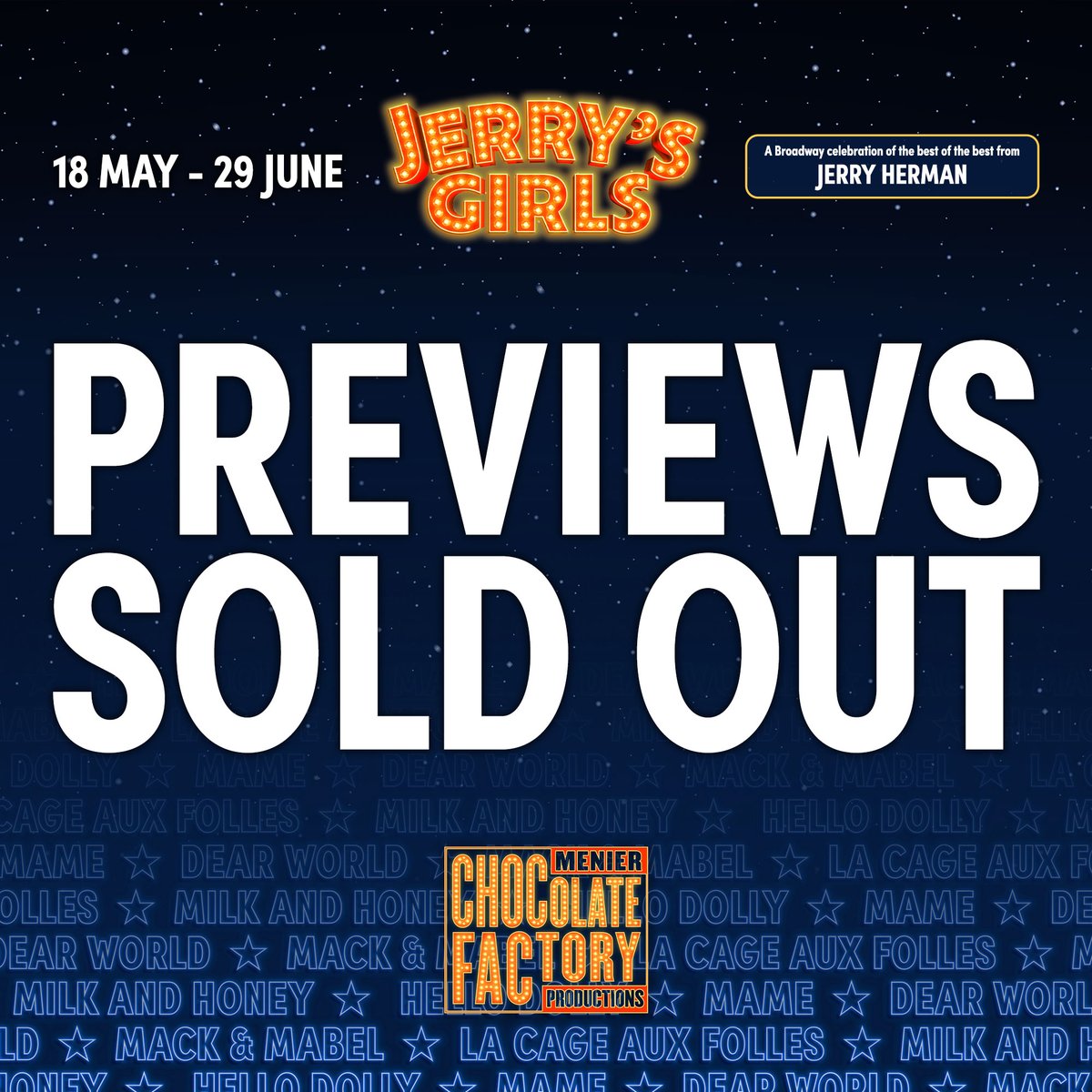 Keep an eye out for JERRY’S GIRLS preview returns💃 🎟️Previews SOLD OUT, strictly limited run: bit.ly/jerrys-girls