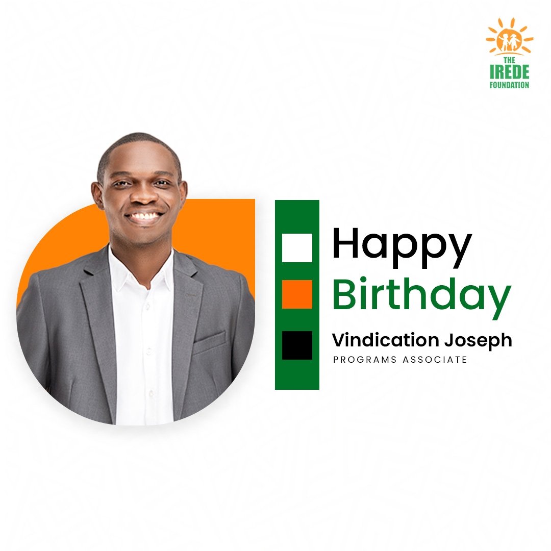 Today, we celebrate our Programs Associate, Vindication Joseph! 🥳

We wish you a year filled with joy, success and more milestones!

Cheers! 🥂

#TheIREDEFoundation #disabilityadvocate #disabilityawareness #ngo #happybirthday