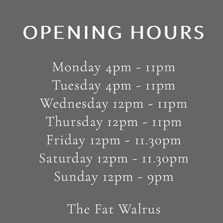 It’s Friday and we’re open from 12! Let’s get the weekend started 🙂

The Fat Walrus, 44 Lewisham Way, London, SE14 6NP. Under new management.

thefatwalrus.co.uk

#pub #newcross #london #quiz