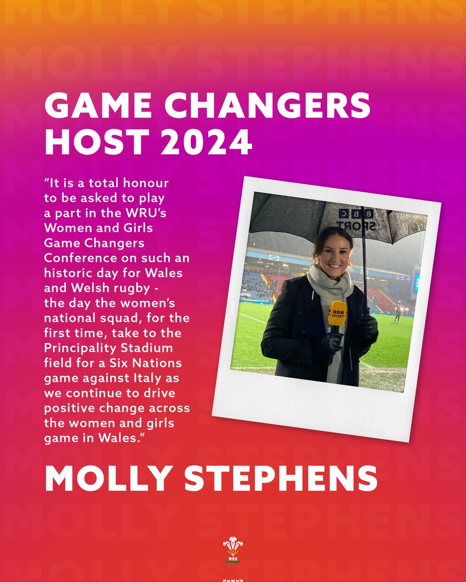Delighted to be joined by Broadcaster and Journalist, Molly Stephens who will be hosting our first Women & Girls Gamechangers Conference today at the home of Welsh rugby 🏟 🗞 bit.ly/3JHgUzz #WRUGamechangers24