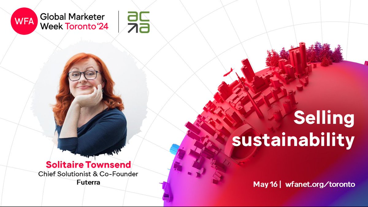 🔴🟢‘Ego-green marketing’ is dead. And that is good news for your business. Want to know why? Don’t miss out on author and TED speaker @GreenSolitaire, who will take to the Global Marketer Conference stage on May 16 in #Toronto.