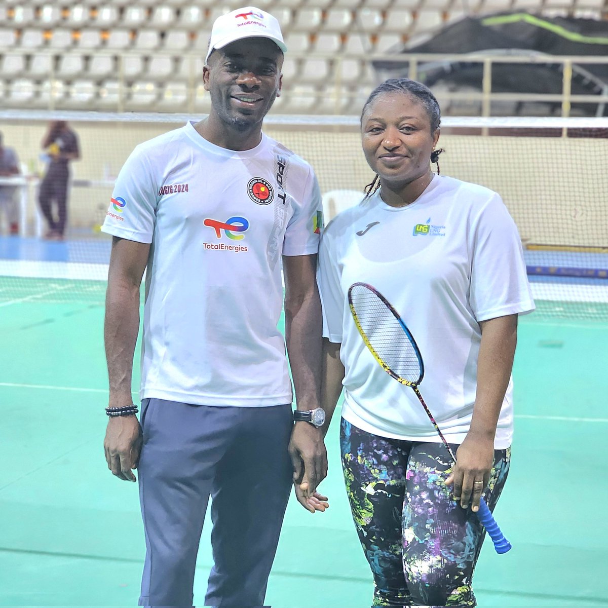 Ideal Sports Woman. Nice reunion with coursemate, Monica Adebayo. She plays Badminton and a very good footballer like her Husband, Nathaniel who is also a coursemate #ChemicalEngineers #Kadpolites #NOGIG2024