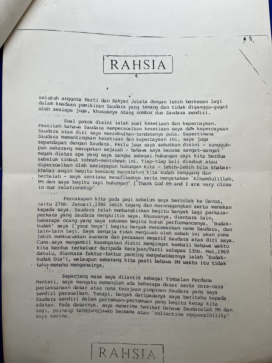 More interesting things digging through old files. Tun Musa Hitam’s resignation letter to @chedetofficial.