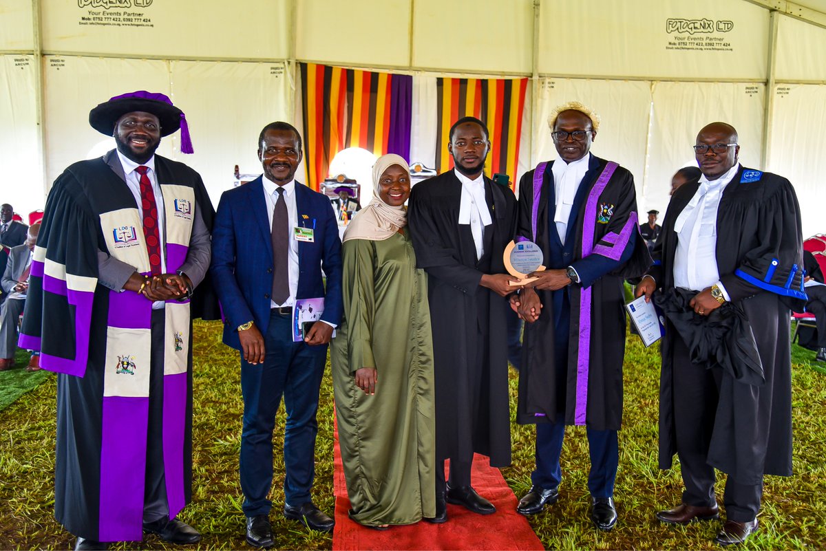 The @ug_lawsociety prize awarded to the 4th best overall candidate from the three Campuses none other than Mr. Mpungu Swabru during the Lira campus #51stLDCGraduation