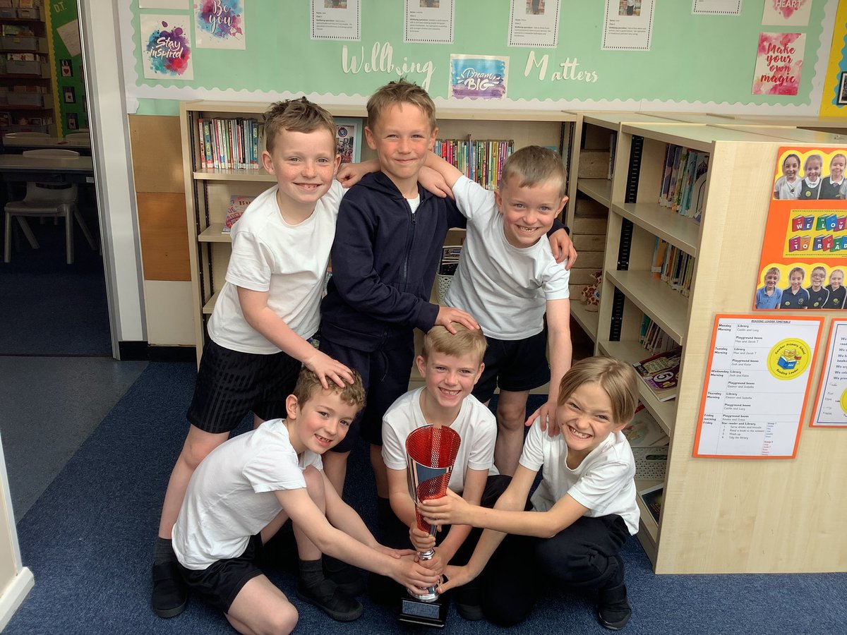 These boys were proud to show off their trophy today to the rest of the school!  Champions of their football league! Well done boys ⚽️🥇🏆 #GawberSuperstars