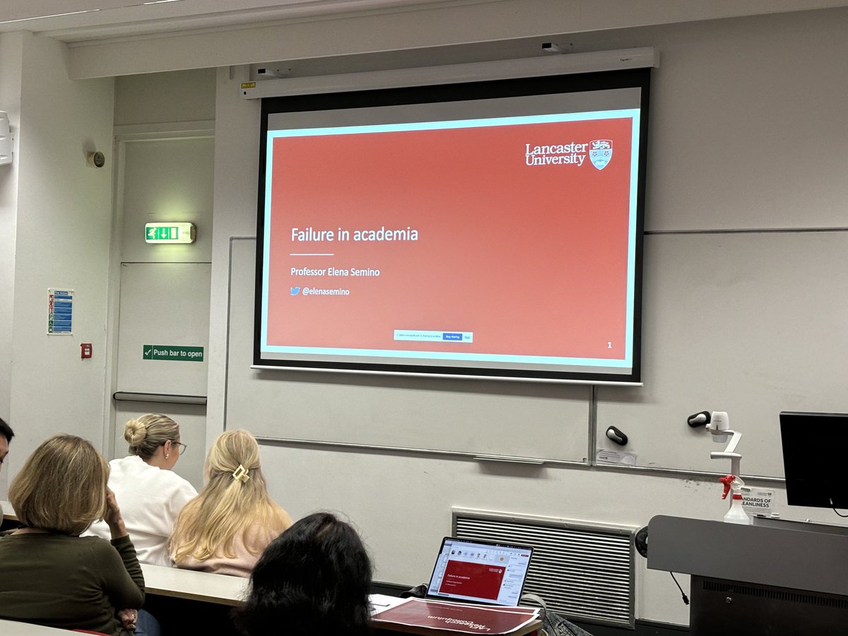 I’ve given this talk on failure in academia several times, but never in Lancaster. Packed room of our students and colleagues for this today.